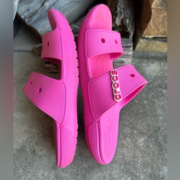 CROCS classic pink Iconic Comfort sandal Sz-W7 & M5.    I - Picture 8 of 10